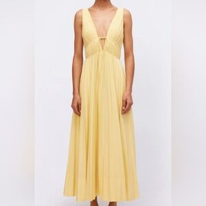 SIMKHAI STEPHANIE MIDI DRESS IN SULFUR
